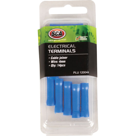SCA Electrical Terminals Cable Joiner, 4mm Blue, 14 Pack Supercheap