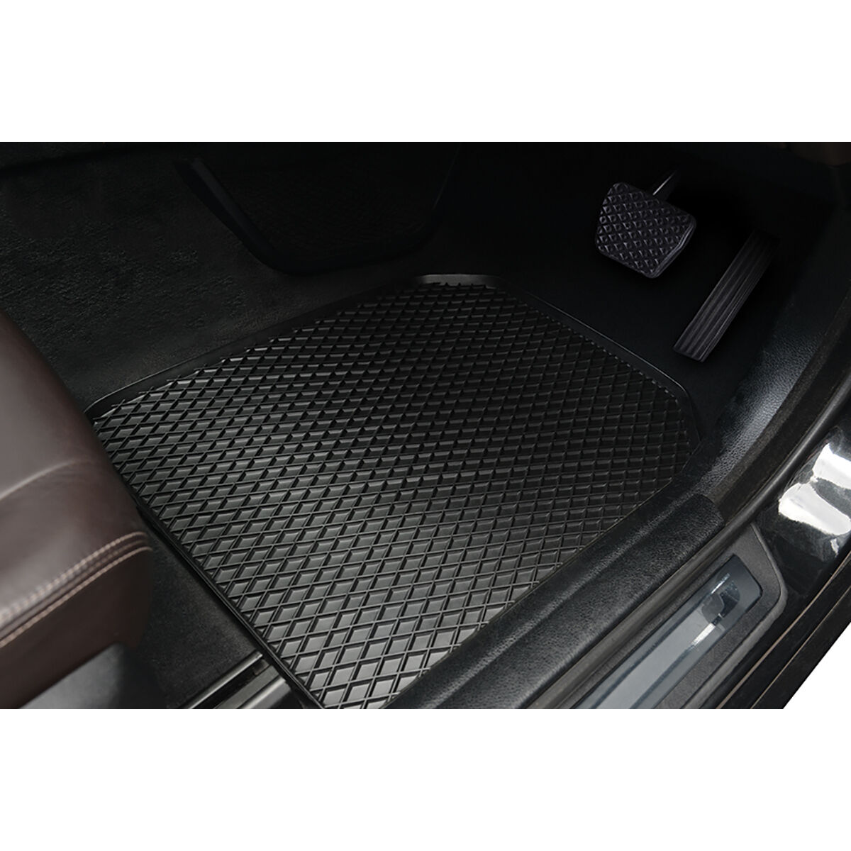 SCA Rubber Car Floor Mat - Single 55 x 43cm, Black, , scanz_hi-res