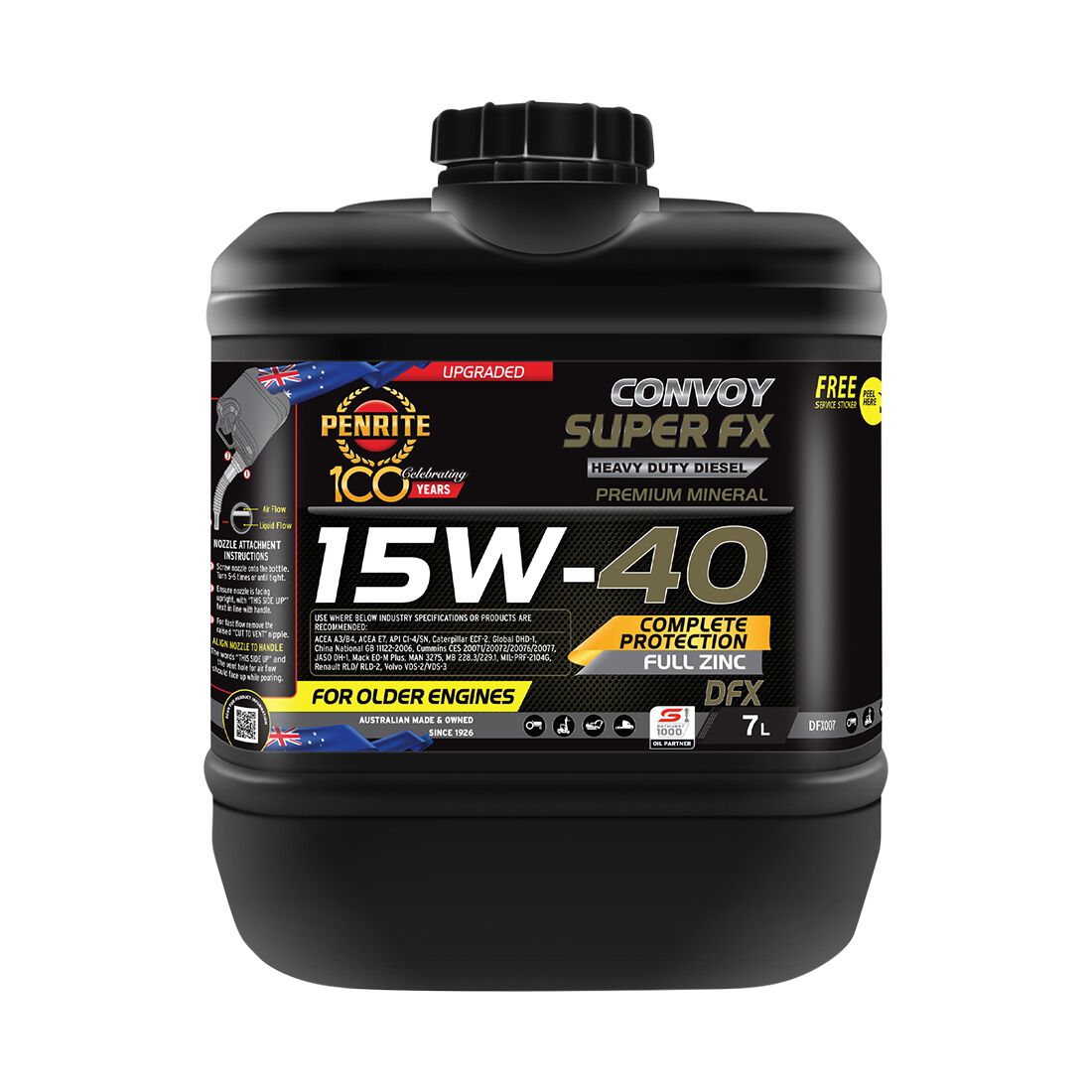 Penrite Convoy Diesel FX Engine Oil - 15W-40 7 Litre, , scanz_hi-res