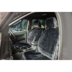 SCA Luxury Fur Seat Cover - Slate Adjustable Headrests Size 30 Front Pair Airbag Compatible, , scanz_hi-res