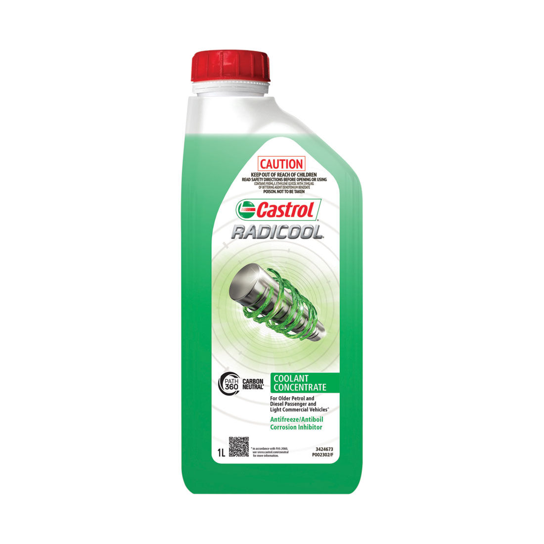 Castrol Green Radicool Anti-Freeze/Anti-Boil Coolant Concentrate - 1 Litre, , scanz_hi-res