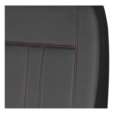 SCA Leather Look Seat Covers Black/Red Adjustable Headrests Airbag Compatible 30SAB, , scanz_hi-res