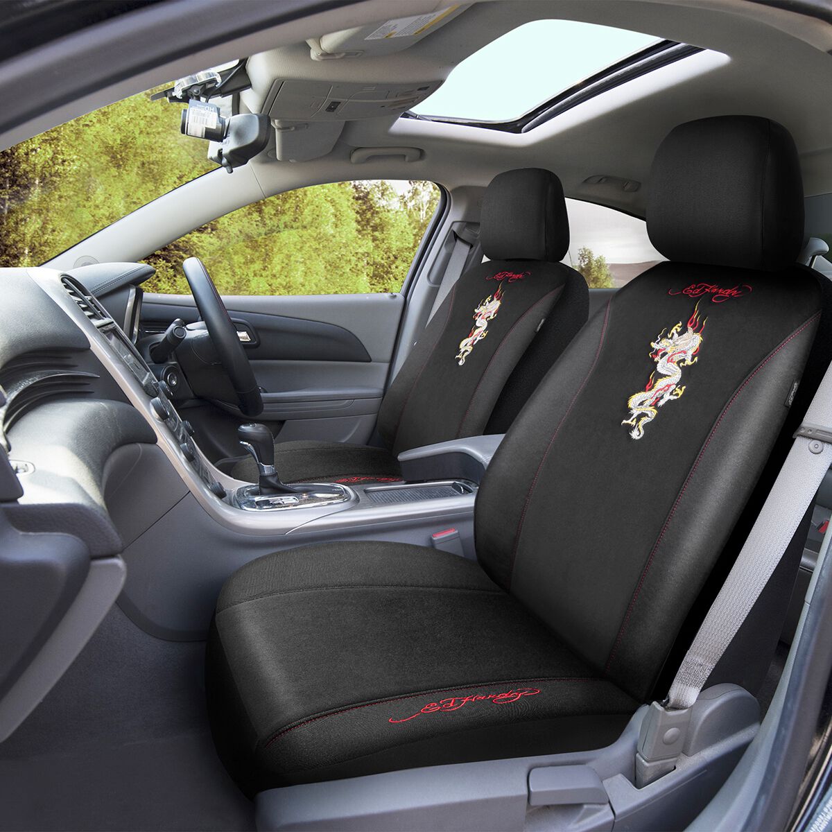 Ed Hardy Dragon Seat Cover - Velvet/Twill 30SAB, , scanz_hi-res
