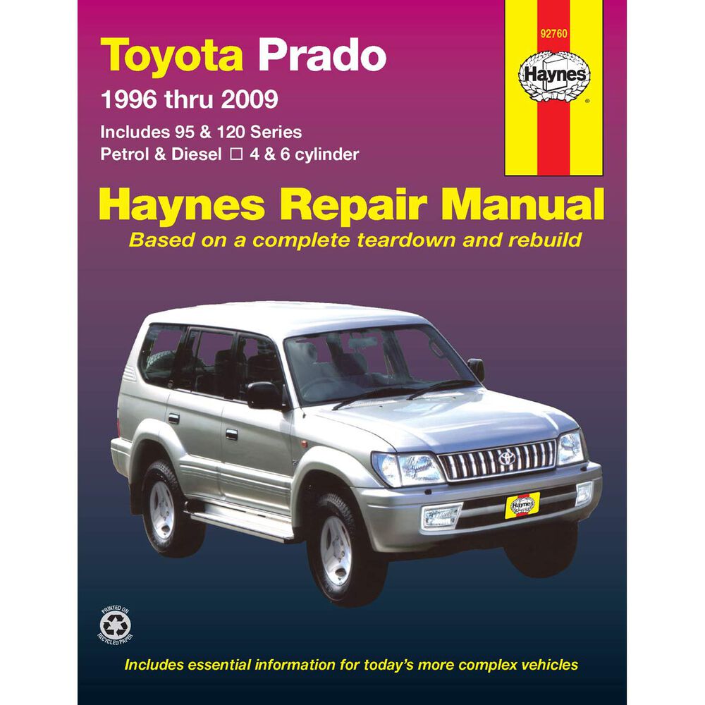 Haynes Car Manual For Toyota Prado 1996 2009 92760 Supercheap Auto