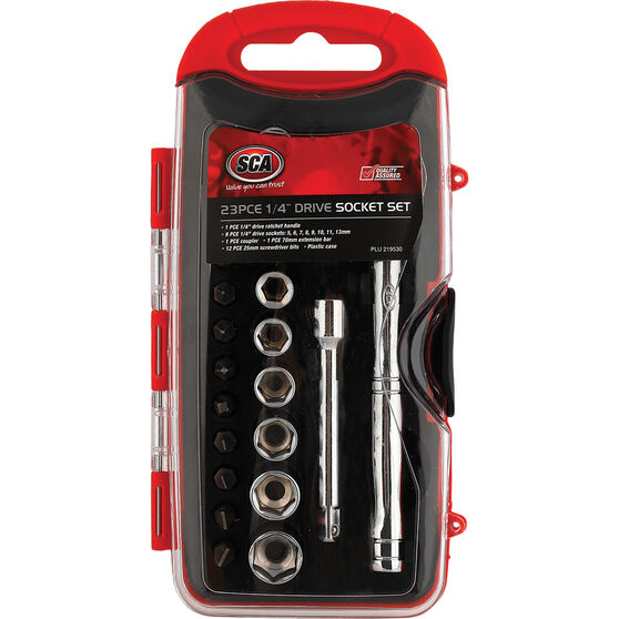 SCA Socket Set 1/4" Drive Metric 23 Piece Supercheap Auto New Zealand