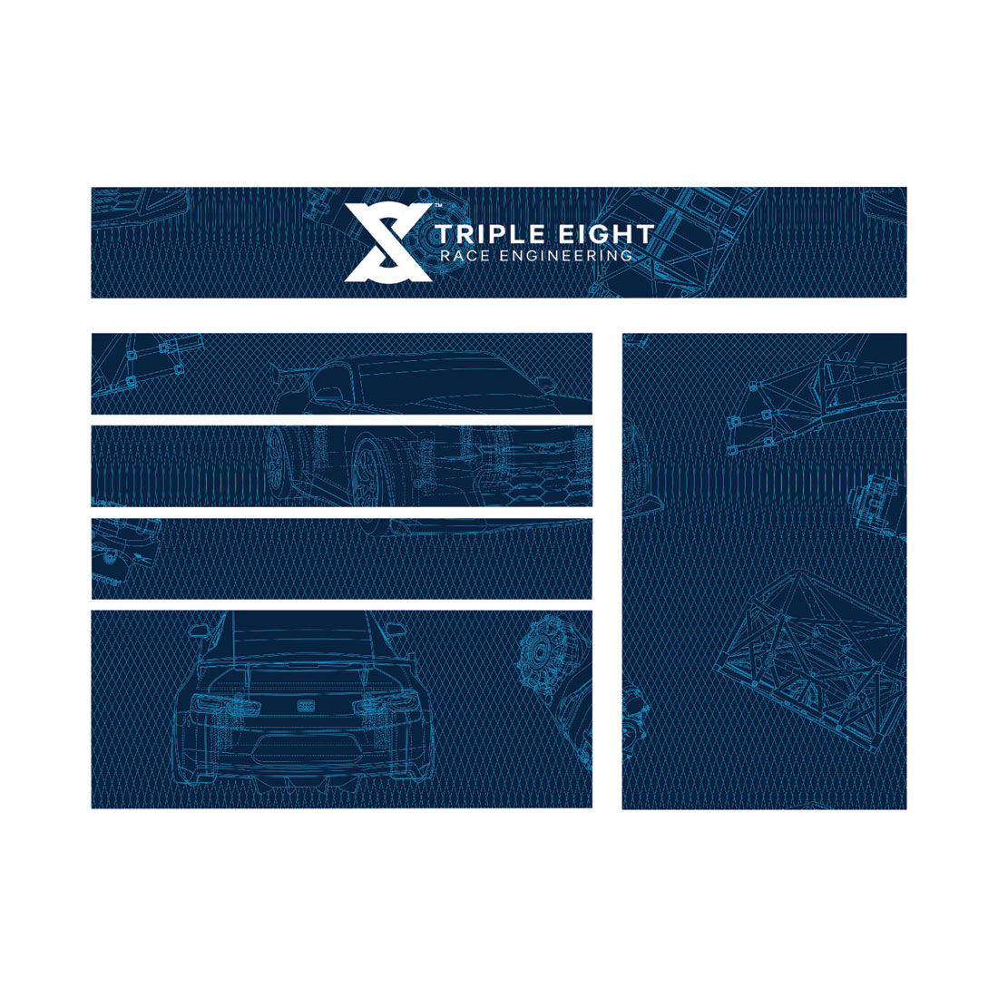 ToolPRO Tool Cabinet Magnet Fascia Set - Triple Eight Race Engineering, Suits 41" Cabinet, , scanz_hi-res