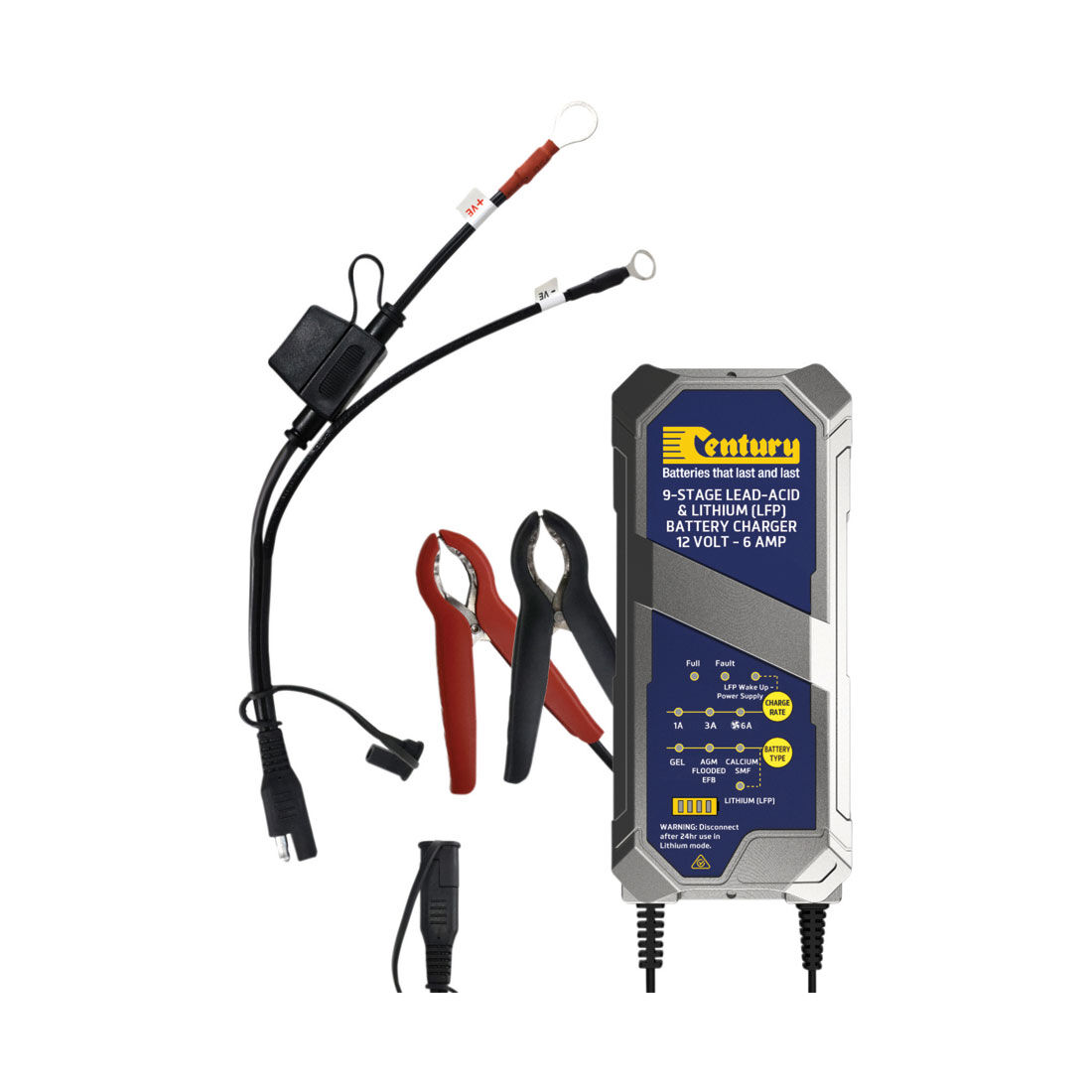 Century CC1206-XLi 12V 1/3/6A 9 Stage Battery Charger, , scanz_hi-res