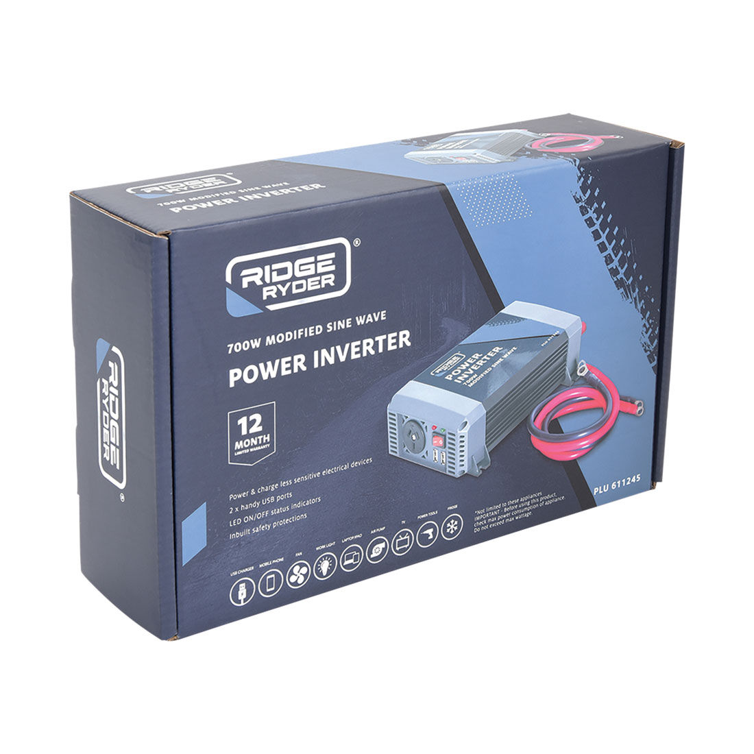 Ridge Ryder Modified Sine Wave Power Inverter 700W, , scanz_hi-res