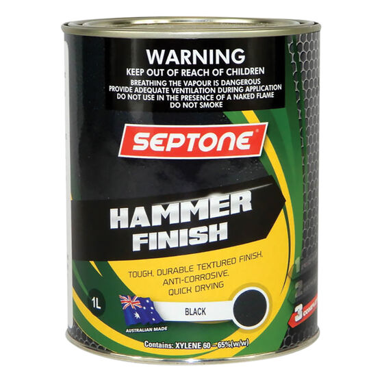 Septone® Hammer Finish Paint, Black - 1 Litre, , scanz_hi-res