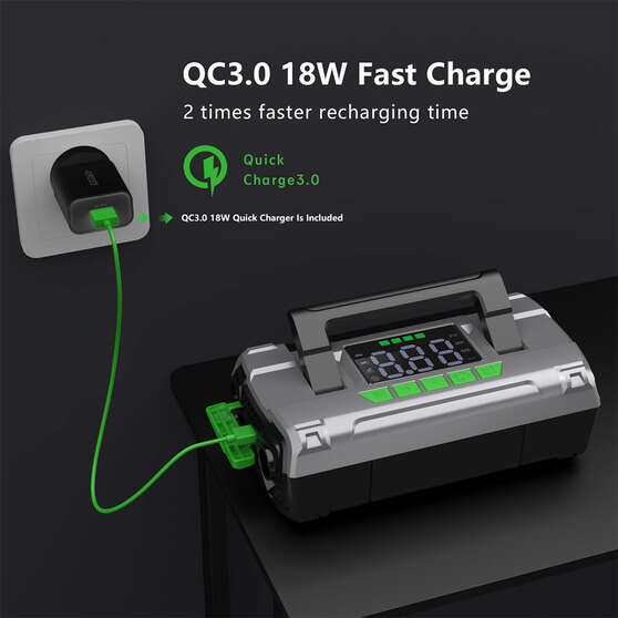 CAROSS T14 12V 2000A Smart Lithium Jump Starter With Built-in Air Compressor & 3 Mode LED Worklight, , scanz_hi-res