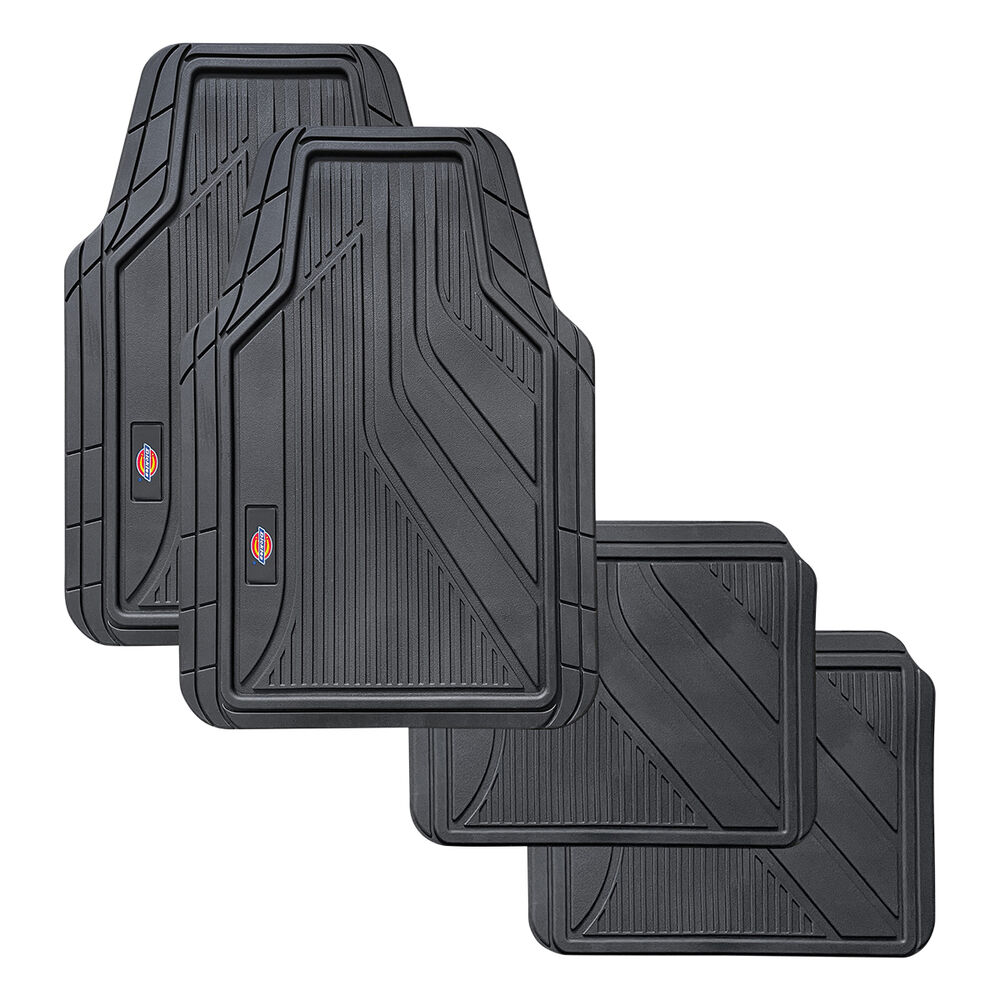 Dickies Rubber OG Logo Floor Mats Black Set of 4 Supercheap Auto New