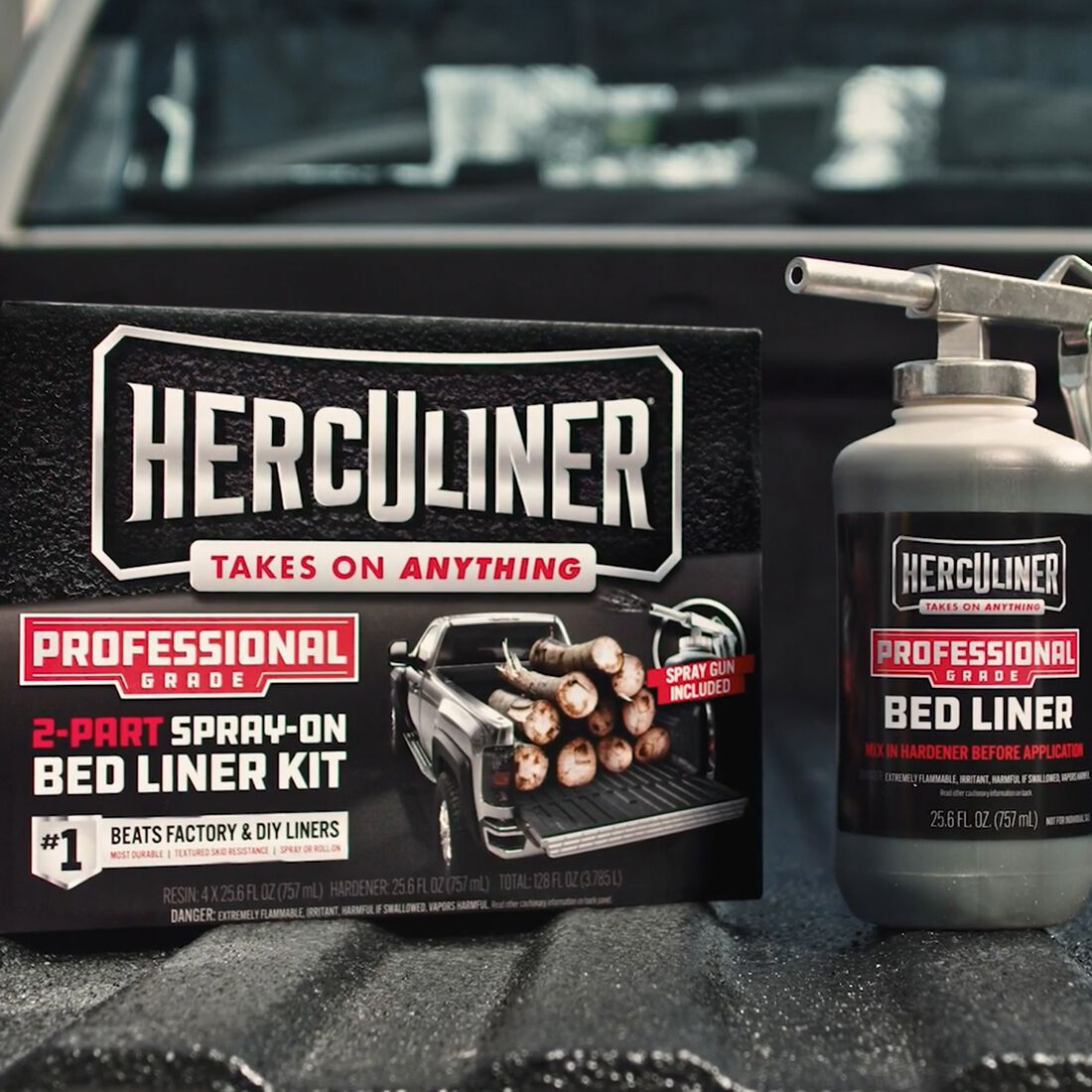 Herculiner Bed Liner Protective Coating Pro Kit 3.78 Litres, , scanz_hi-res