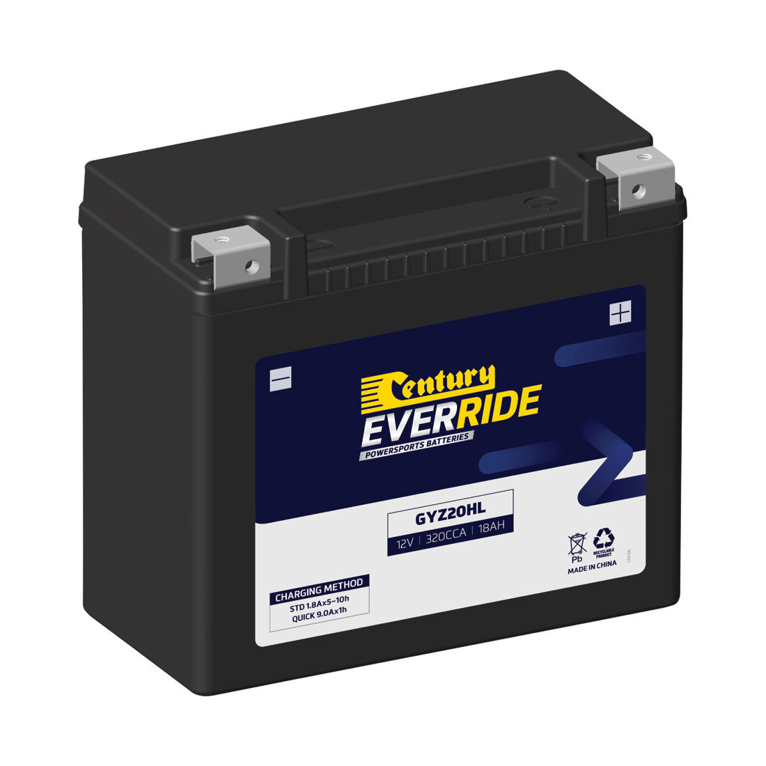 Century EverRide Powersports Battery GYZ20HL, , scanz_hi-res