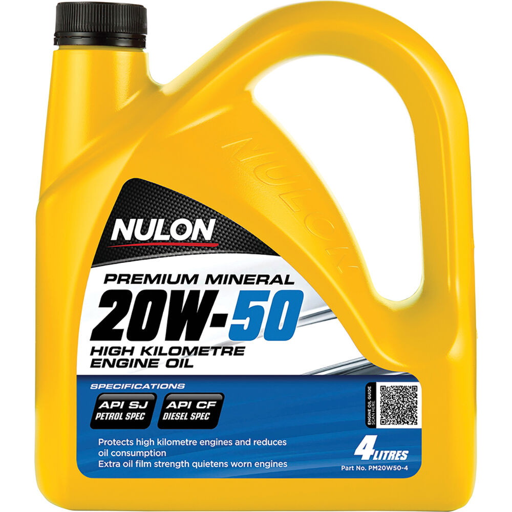 Nulon Premium Mineral High Kilometre Engine Oil 20W50 4 Litre