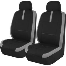 SCA Mesh Seat Covers - Black and Grey Adjustable Headrests Size 30 Front Pair Airbag Compatible, , scanz_hi-res