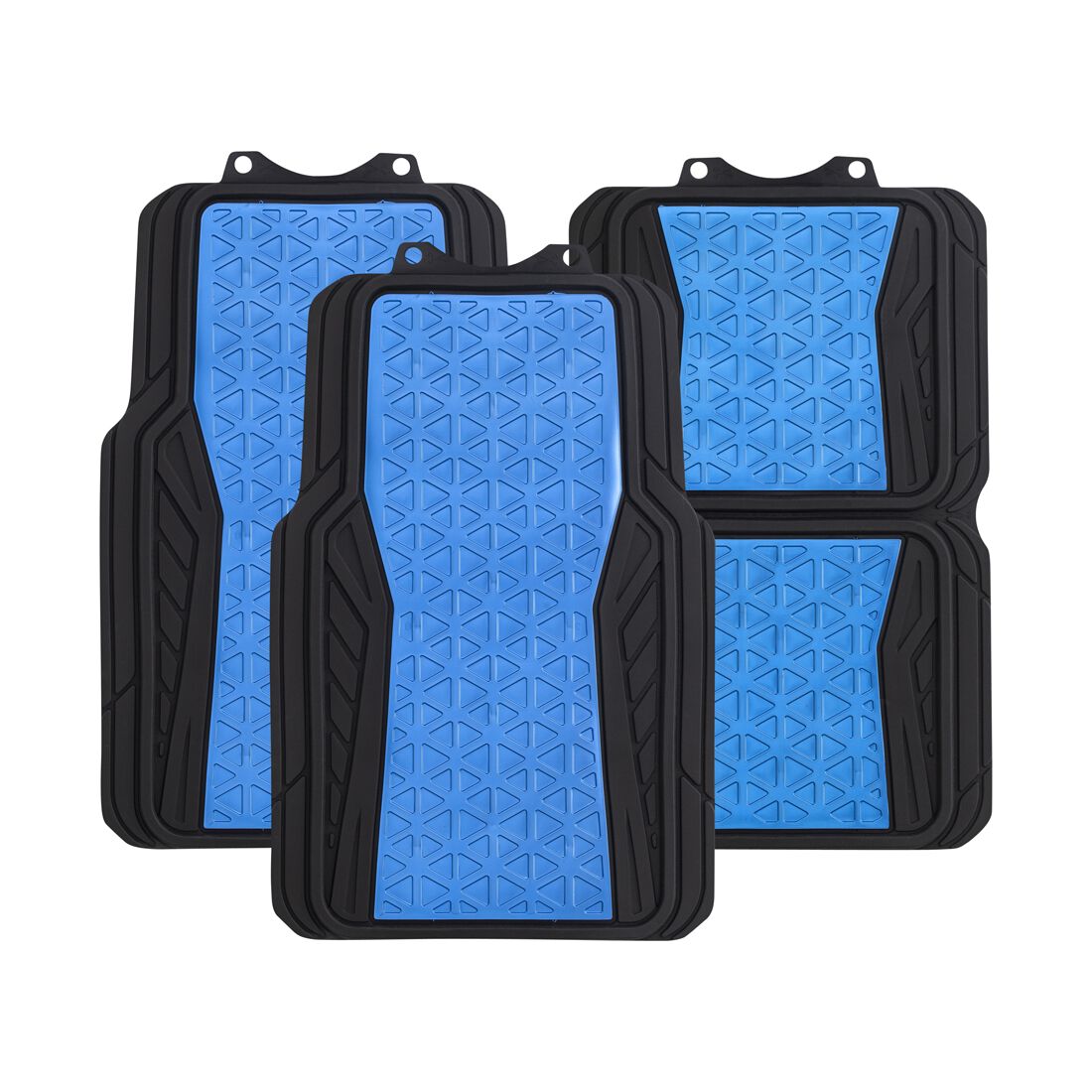 SCA Floor Mats PVC Rubber Pattern Blue Set of 4, , scanz_hi-res