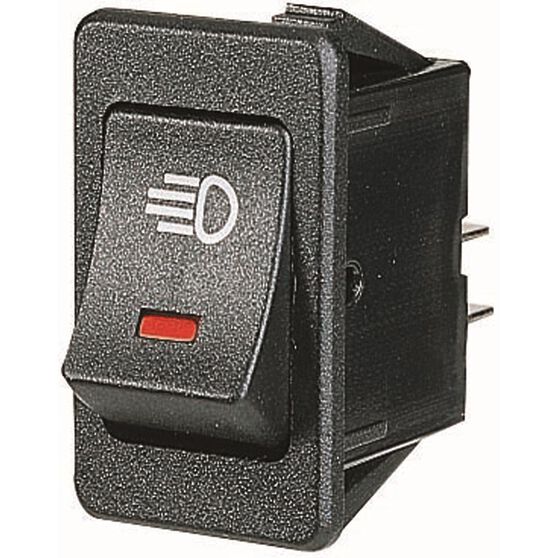 SCA Rocker Switch - 12V On/Off, Illuminated Red, , scanz_hi-res