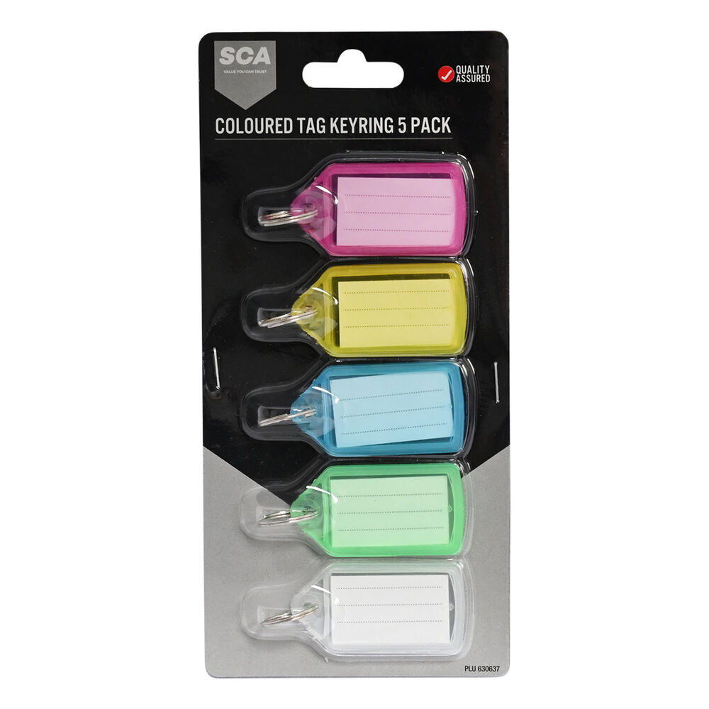 SCA Tag Keyring Set 5 Pack MultiColoured Supercheap Auto New Zealand
