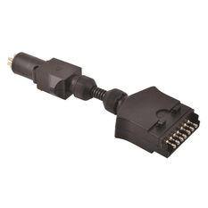 SCA Trailer Adaptor - 7 Pin Flat Socket to 7 Pin Small Round Plug, , scanz_hi-res