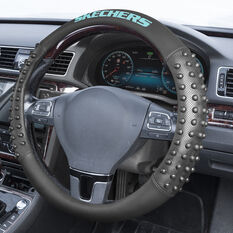 Skechers Hyper Pillar Steering Wheel Cover Black/Aqua 380mm, , scanz_hi-res