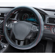 SCA Steering Wheel Cover - PU Racing, Black/Red, 380mm diameter, , scanz_hi-res