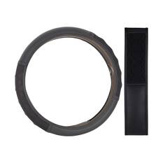 SCA Soft Steering Wheel Cover Leather Look Gel Black, , scanz_hi-res