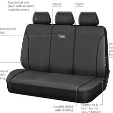 Ridge Ryder Canvas Seat Covers Charcoal/Black 06H, , scanz_hi-res