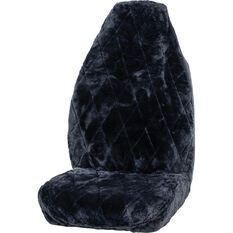 SCA Diamond Cut Sheepskin Single Seat Cover Slate, Built-In Headrest, Size 60, Airbag Compatible, , scanz_hi-res