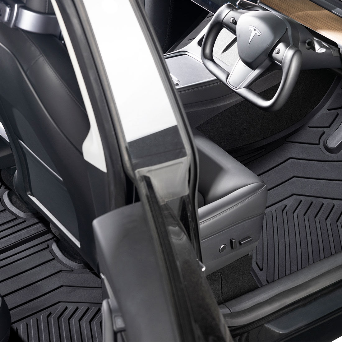 SCA Rubber Car Floor Mats - Front/Rear, Tesla Model Y 2019-23, Black, , scanz_hi-res