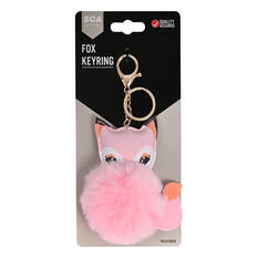 Pom Pom Keyring - Pink Fox, , scanz_hi-res