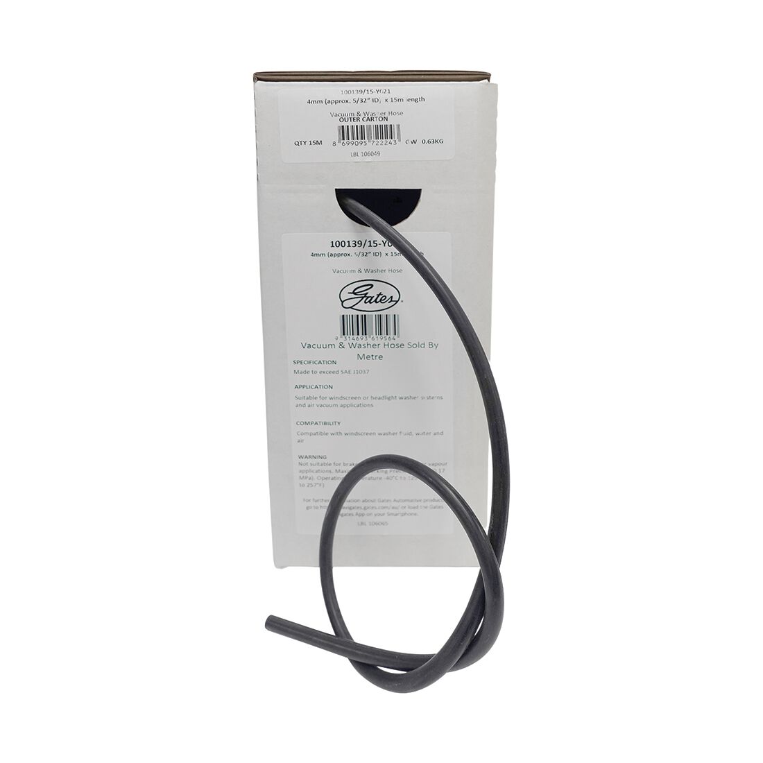 Gates Vacuum & Washer Hose 4.0mm (5/32 inch) Sold by Metre, , scanz_hi-res