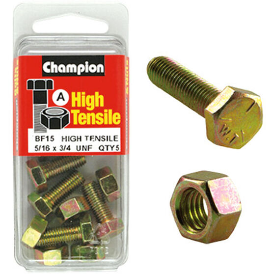 Champion High Tensile Bolts and Nuts UNF 3 / 4inch X 5 / 16inch