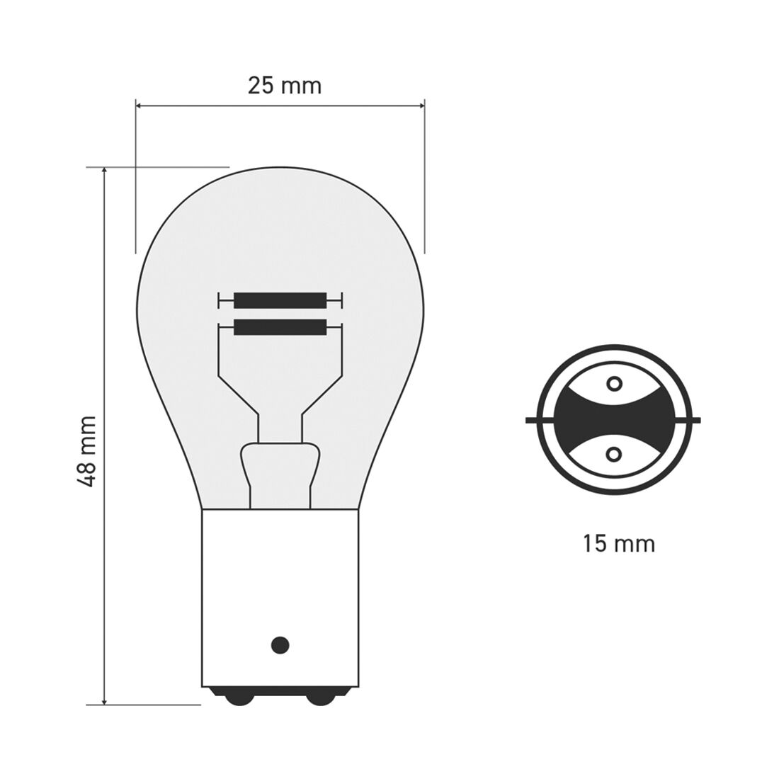 SCA Incandescent Globe - P21 12V 21/5W - 2 Pack, , scanz_hi-res