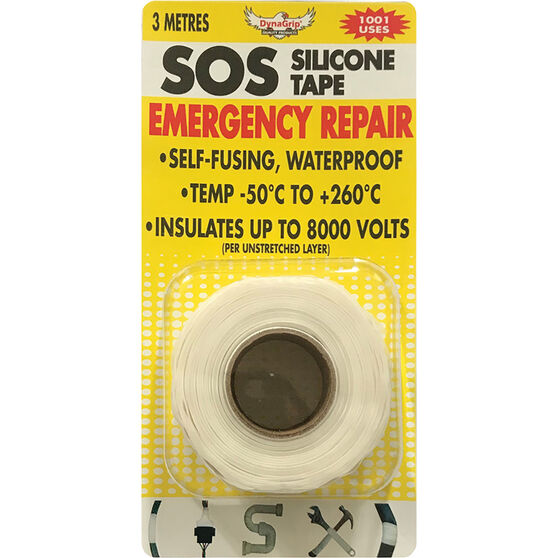 DynaGrip SOS Silicone Tape - White, 3m x 25mm, , scanz_hi-res