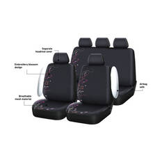 SCA Blossom Seat Cover Pack Purple/Orange Adjustable Headrests Airbag Compatible 30&06H SAB, , scanz_hi-res