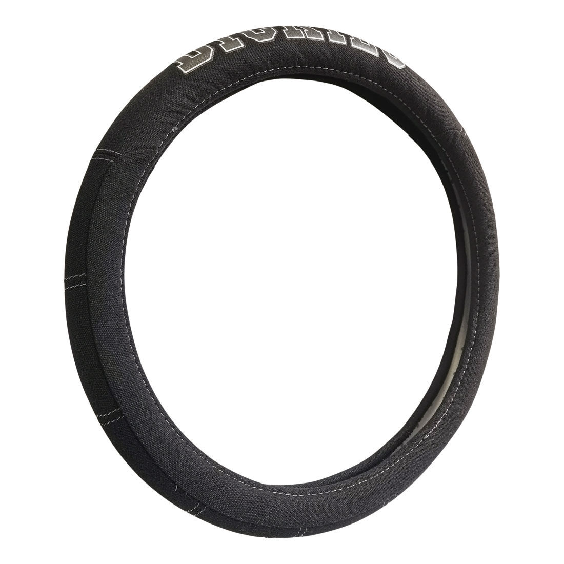 Dickies Collegiate Poly Canvas Steering Wheel Cover Black/Grey 380mm Diameter, , scanz_hi-res