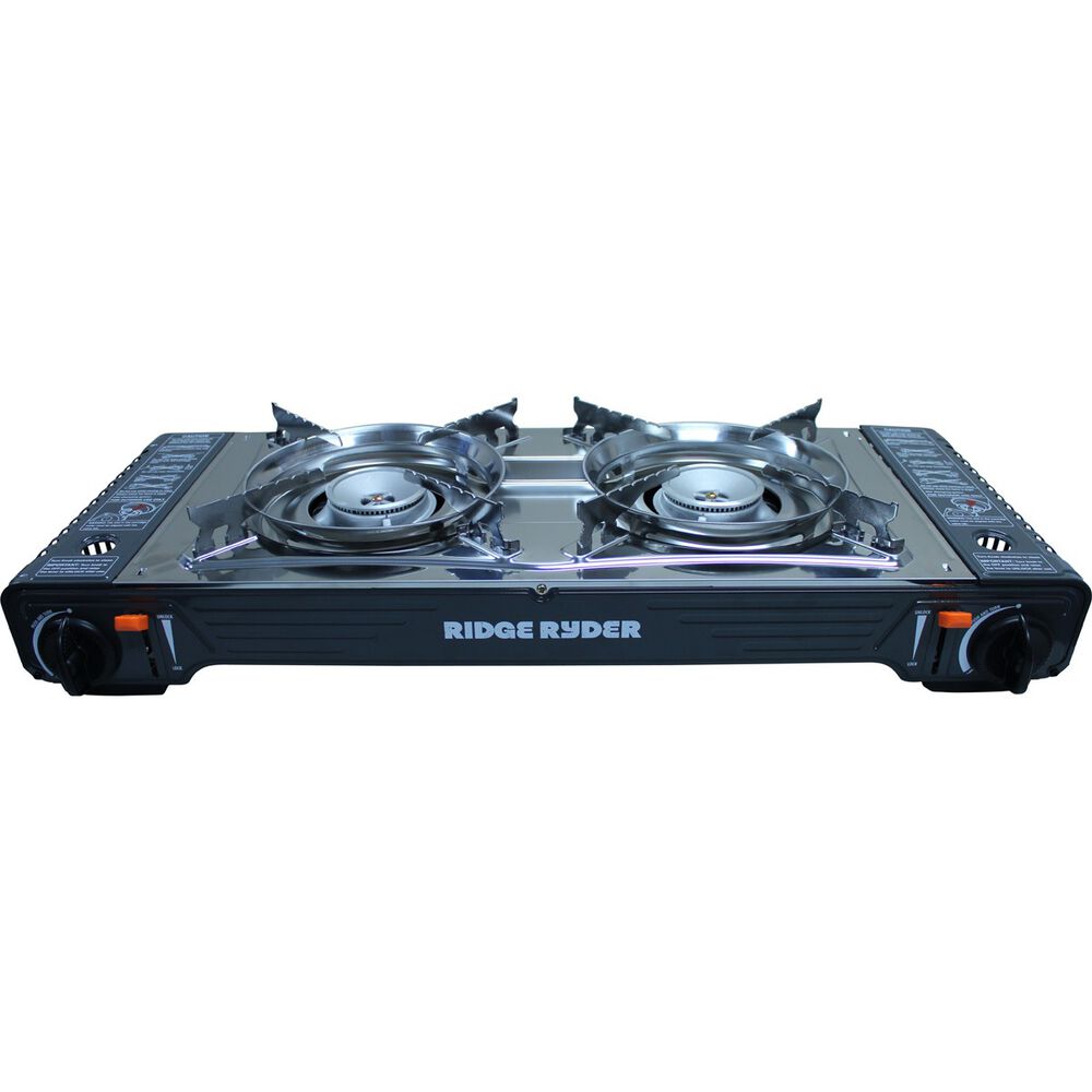 Ridge Ryder Butane Stove Double Burner Steel Plate | Supercheap Auto New  Zealand