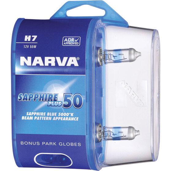 Narva Sapphire Plus 50 Headlight Globes - H7, 12V 55W, 48525BL2, , scanz_hi-res