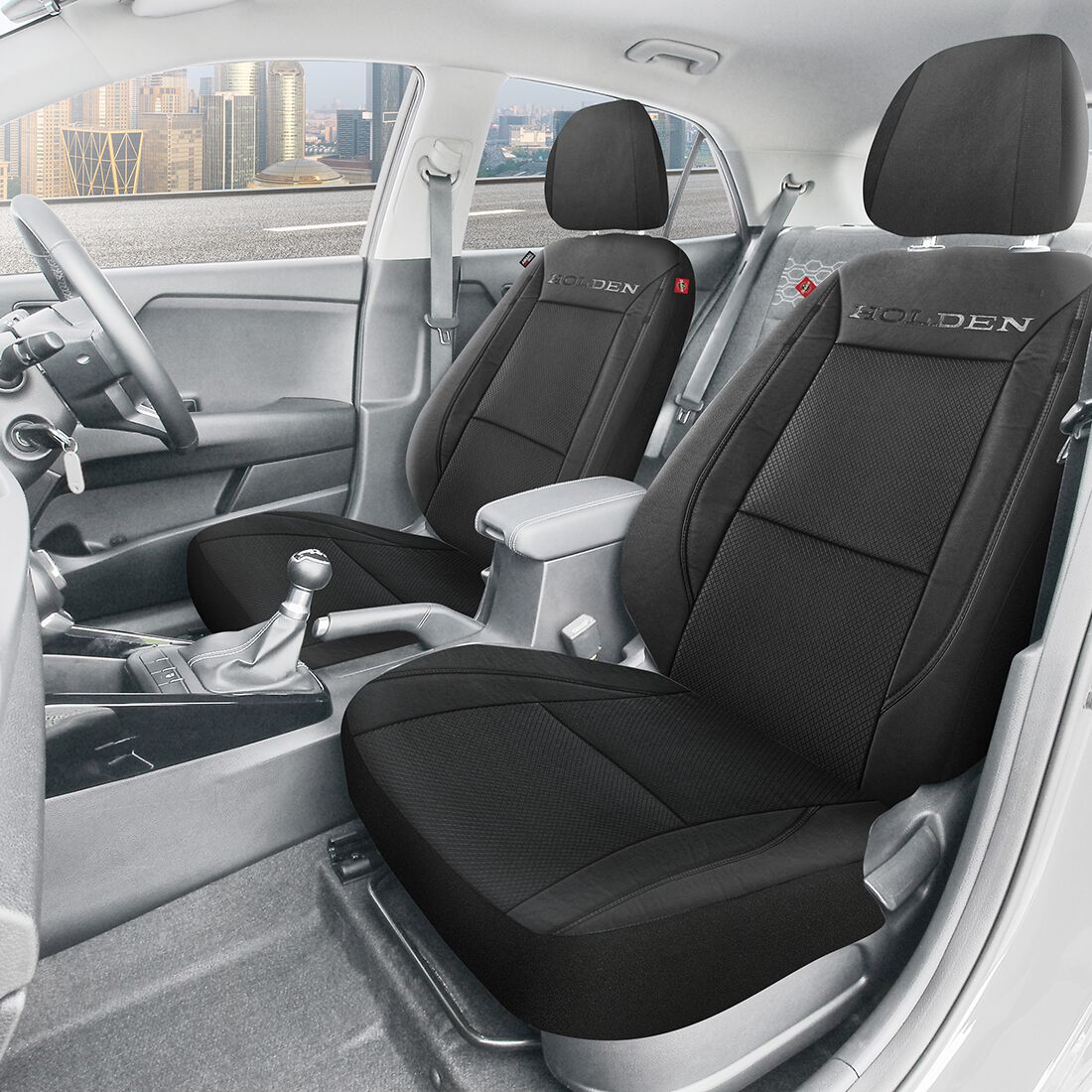 Holden Heritage 2-piece Belmont Front Seat Covers - Black, , scanz_hi-res