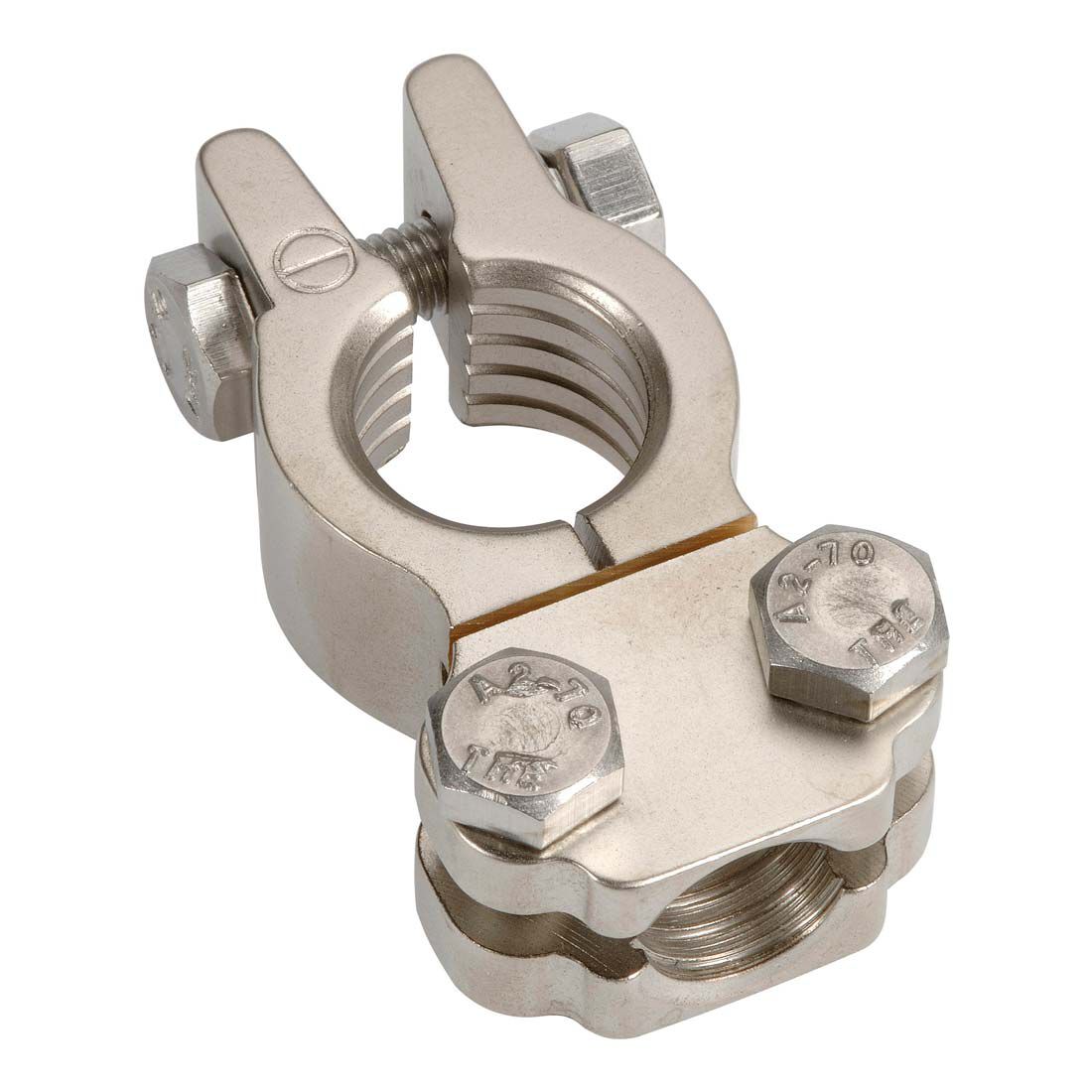 Projecta Battery Terminal Satin Forged Brass Heavy Duty Saddle Negative BT811H-N1, , scanz_hi-res