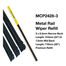 Tridon Wiper Refills - Metal Rail Combo Suits 6.5mm & 7.5mm, MCP2428-3, , scanz_hi-res