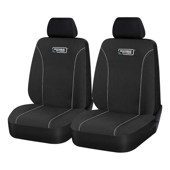 Ridge Ryder Canvas Seat Covers Black/Grey Piping Adjustable Headrests