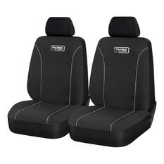 Ridge Ryder Canvas Seat Covers Black/Grey Piping Adjustable Headrests Airbag Compatible 30SAB, , scanz_hi-res