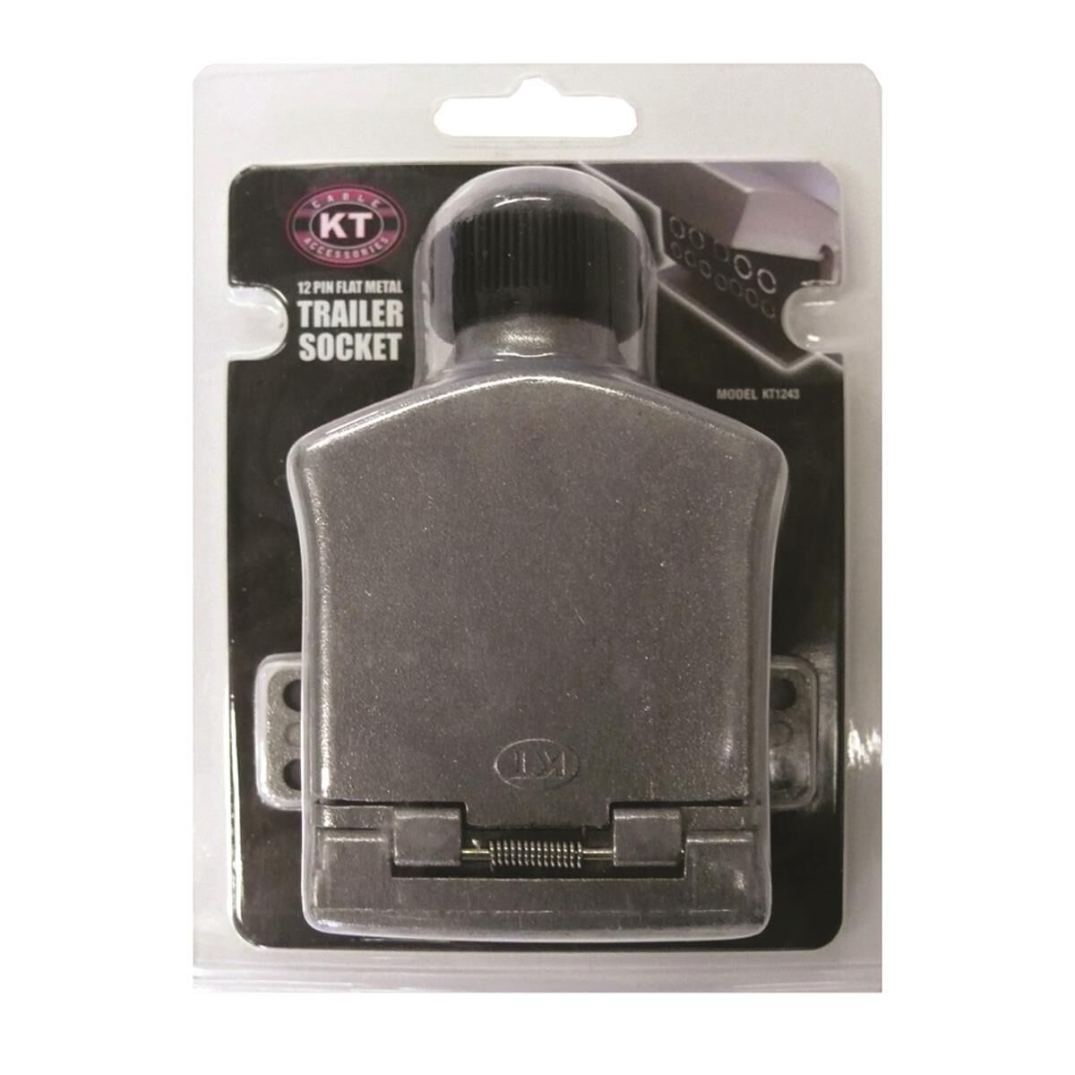 KT Cable Trailer Socket, Metal - Flat, 12 Pin, , scanz_hi-res
