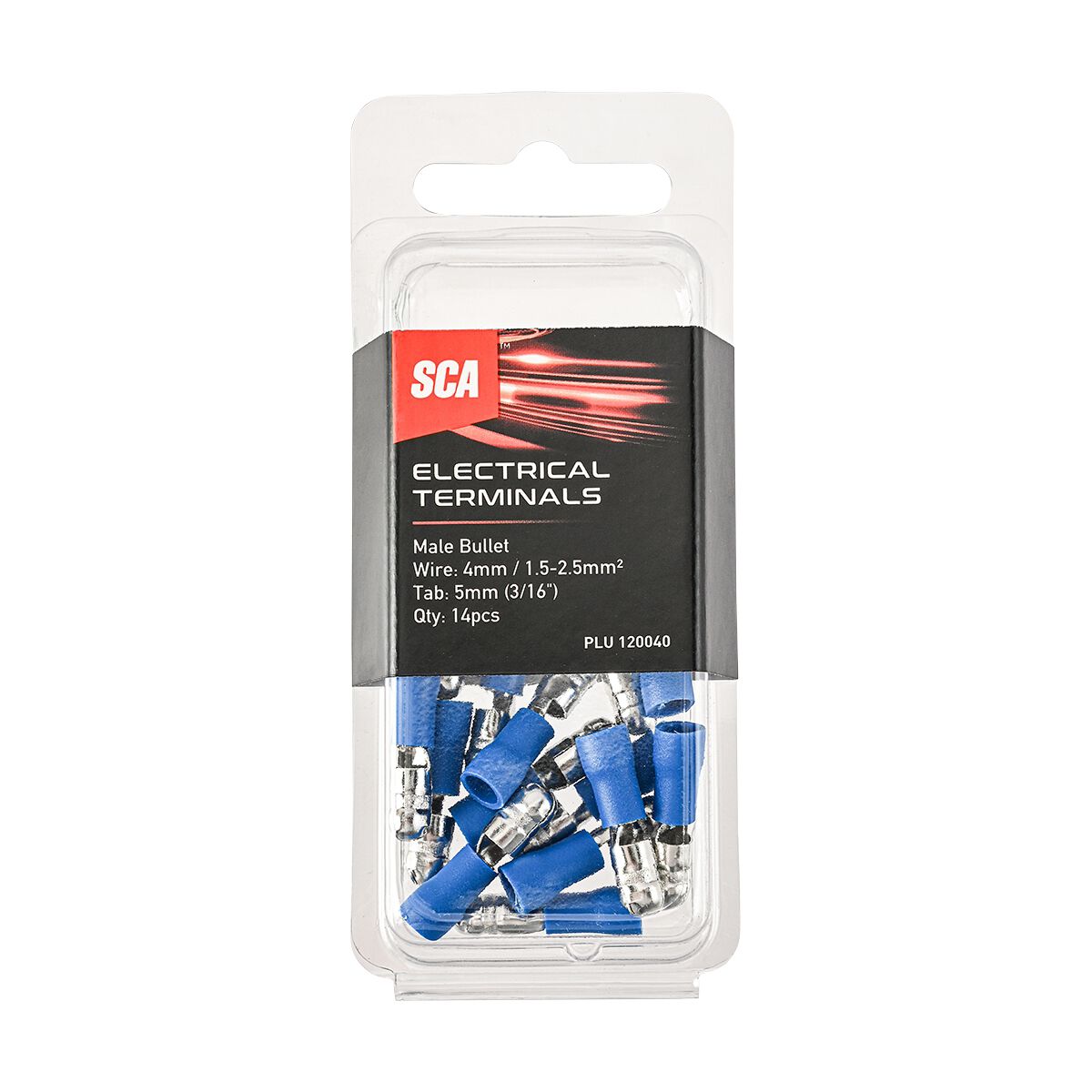 SCA Electrical Terminals Male Bullet 5mm Blue 14 Piece, , scanz_hi-res