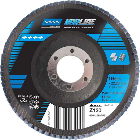 Norton Flap Disc 115mm, 120 Grit, , scanz_hi-res