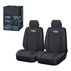 Ridge Ryder Canvas Seat Covers Charcoal/Black Piping Adjustable Headrests Airbag Compatible 30SAB, , scanz_hi-res