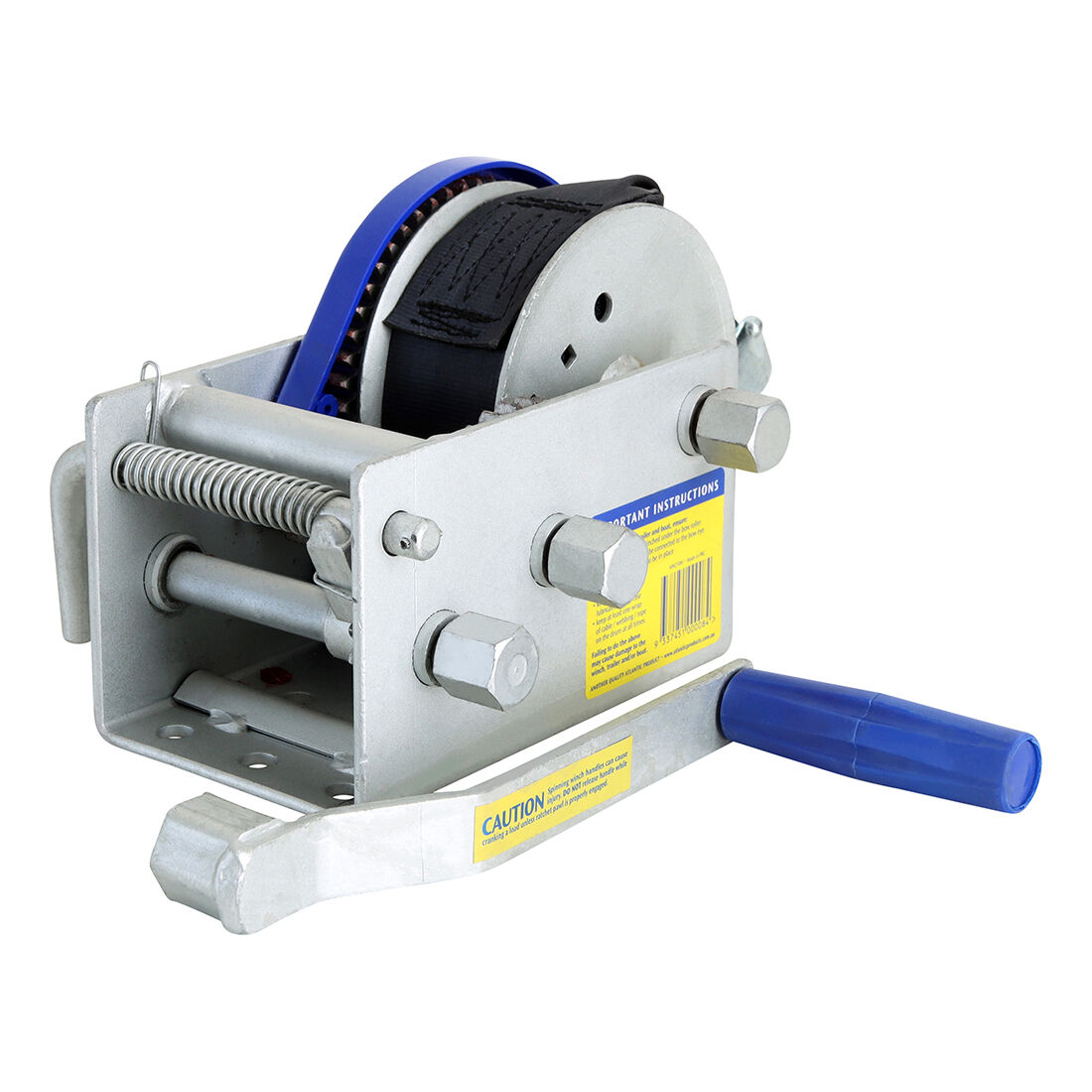 Atlantic Marine Winch 15:1/5:1/1:1 Webbing Strap Snap Hook 7.5m 1500kg, , scanz_hi-res
