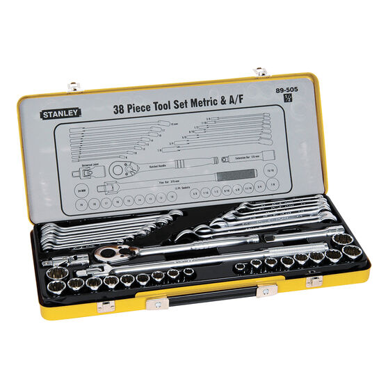Stanley Socket & Spanner Set 1/2" Drive Metric/SAE 38 Piece