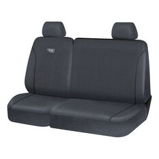 Ridge Ryder Canvas Ute Seat Covers Charcoal/Black Piping Adjustable Headrests Front (without cut out) 301SAB, , scanz_hi-res